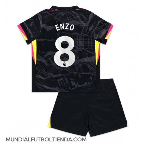 Camiseta Chelsea Enzo Fernandez #8 Tercera Equipación Replica 2024-25 para niños mangas cortas (+ Pantalones cortos)